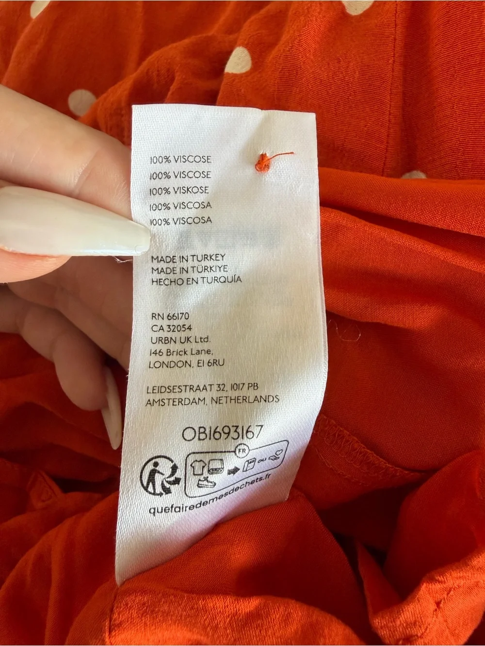 Maeve Anthropologie Orange Polka Dot Midi Dress with Front Slit Size 2 - Picture 7 of 7